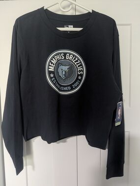 New Era Memphis Grizzlies Women's Cropped Long Sleeve T-Shirt Size XL NWT